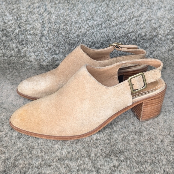Soludos Savannah Slingback Heeled Mules Tan Women's 8 - Picture 4 of 11
